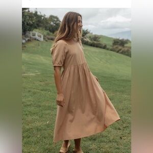Chic Tan Midi Dress for Women